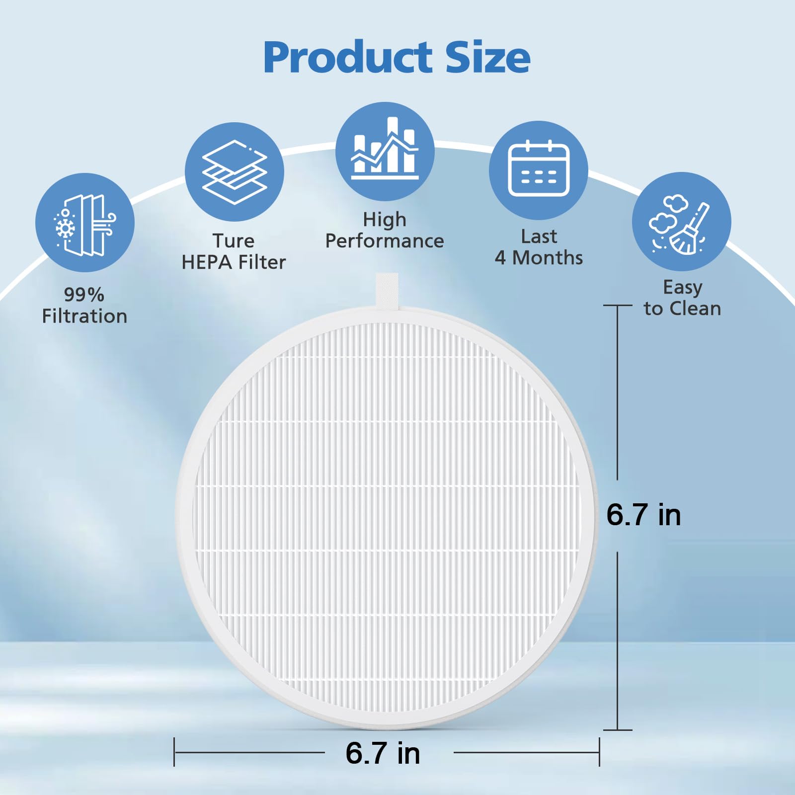 ShufudeJa filter next to ruler showing exact size for correct model compatibility