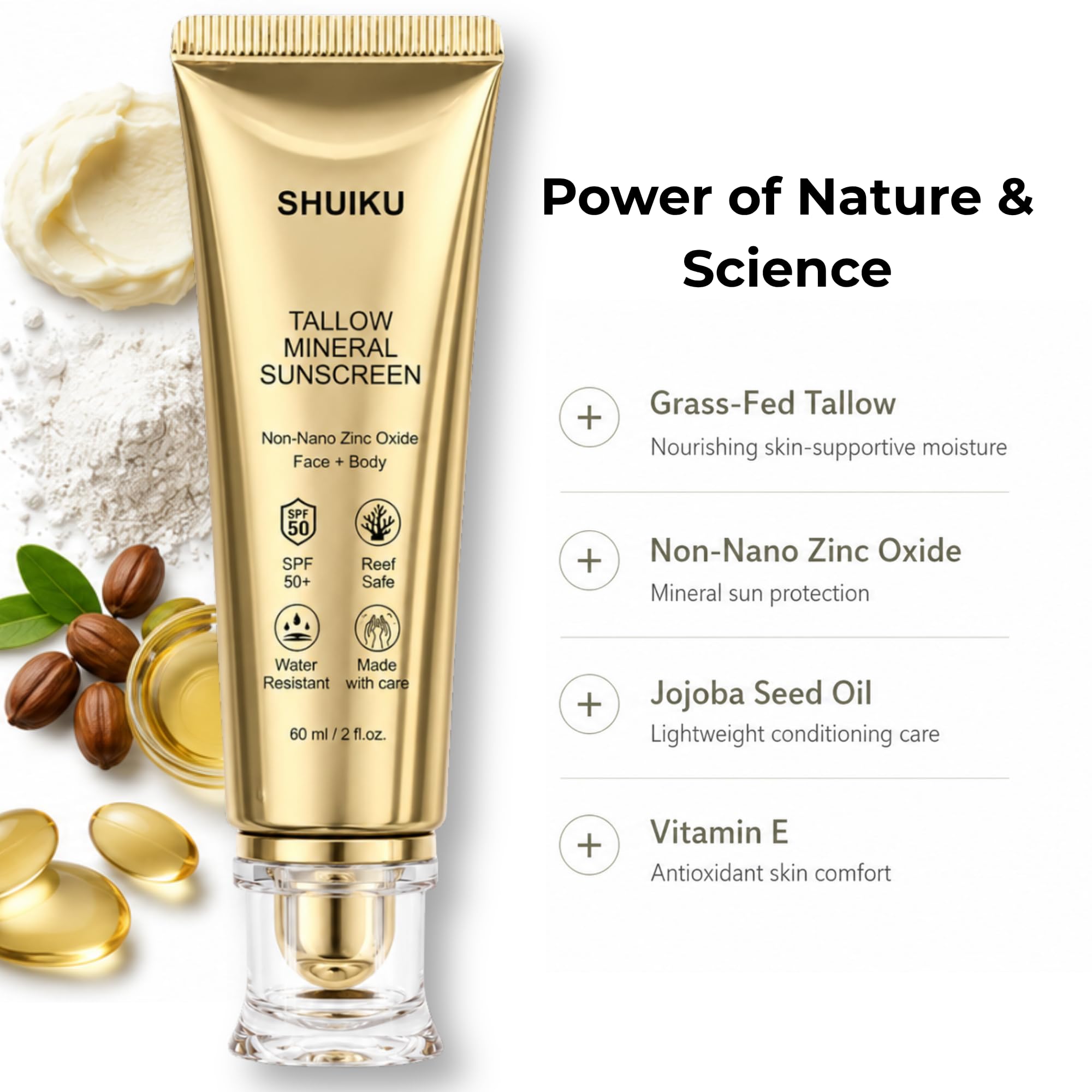 SHUIKU open container showing creamy sunscreen for easy application