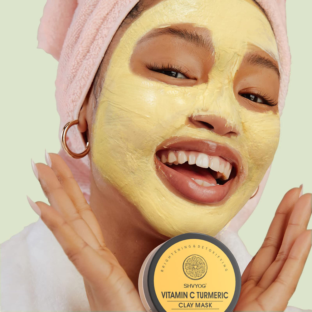 SHVYOG four masks arranged flatlay conveying variety and at-home spa convenience
