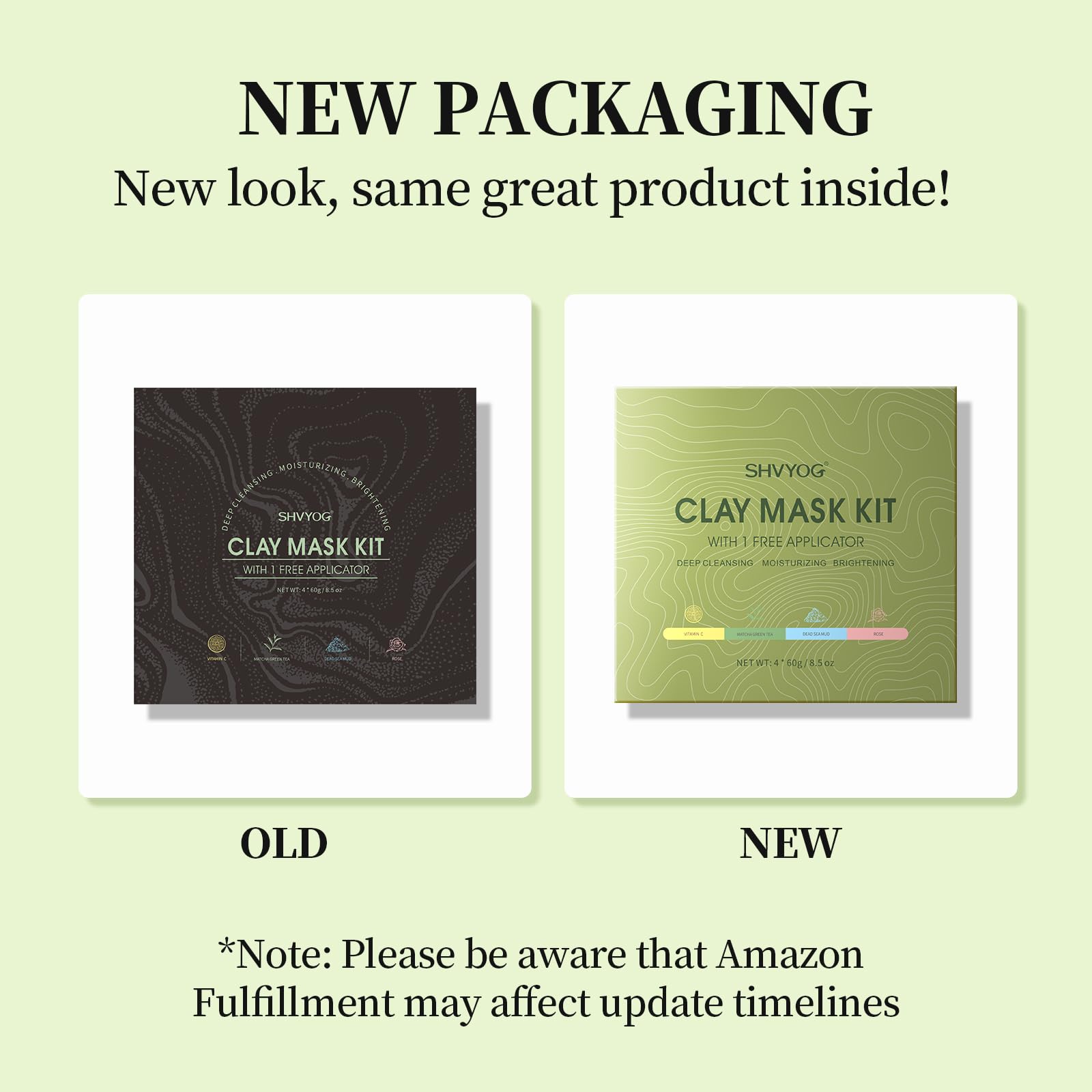 SHVYOG green tea mask being applied to face demonstrating detox and calming benefit