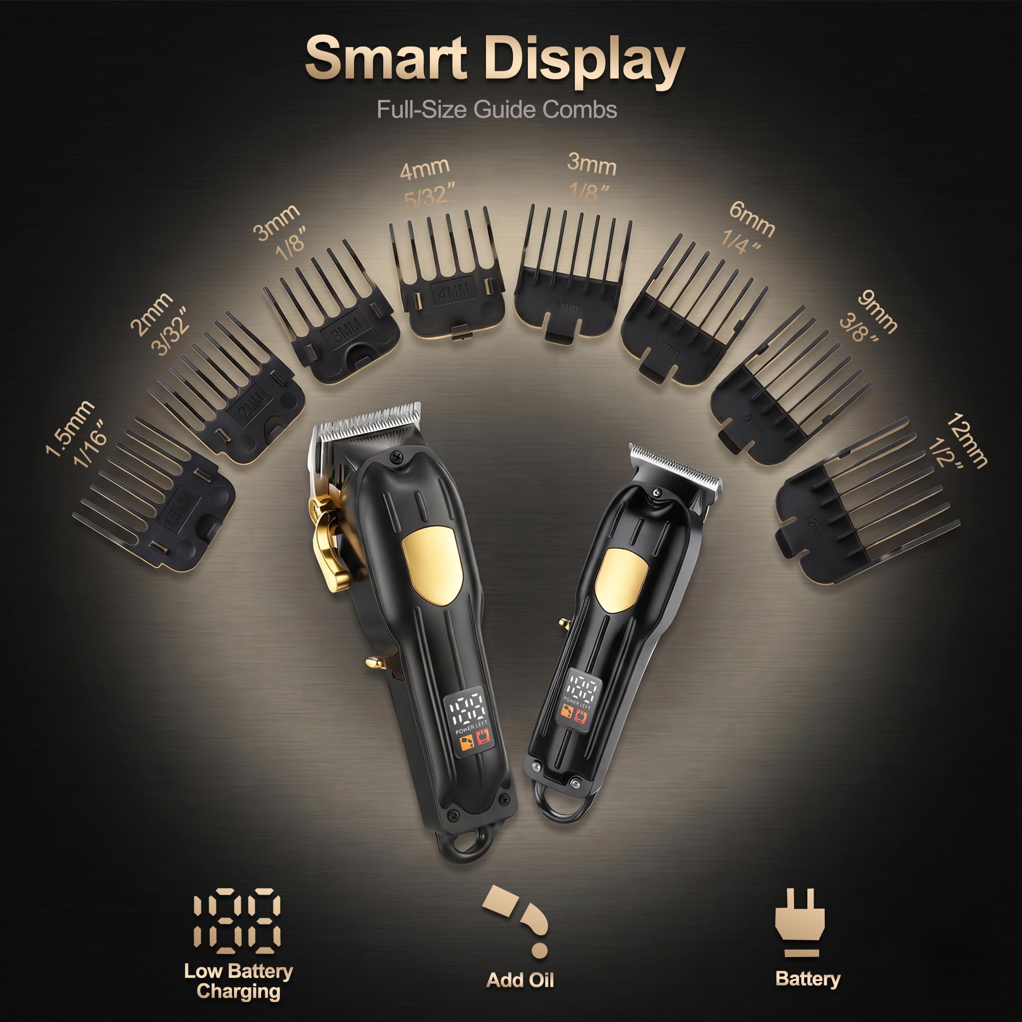 SHYEEH LED display and controls showing battery and oil reminders for maintenance benefit