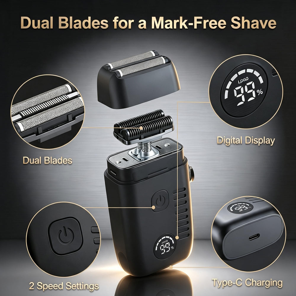 SHYEEH precision trimmer detail for accurate beard shaping and neat edges benefit