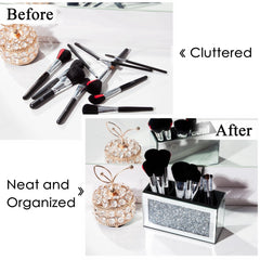 SHYFOY in use with makeup brushes demonstrating quick access and tidy display