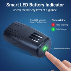 Sicimly LED indicator lit on battery, shows charge level quickly and conveniently