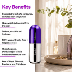 SickScience jawline massage using serum, illustrates contour-enhancing technique