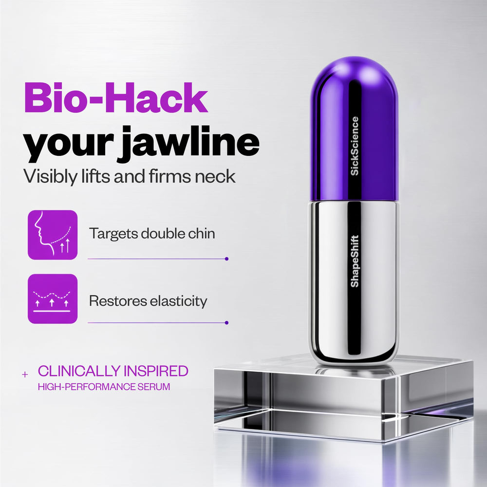 SickScience gel-serum texture on fingertip, demonstrates lightweight absorption