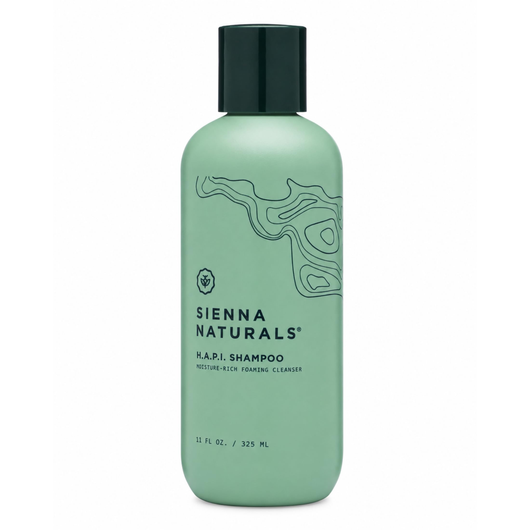 Sienna Naturals HAPI Shampoo front bottle shows clean branding and size