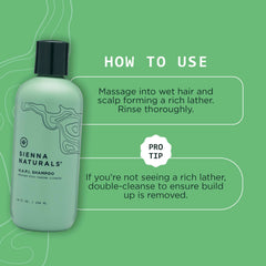 Sienna Naturals HAPI Shampoo creamy lather demonstrating gentle cleanse