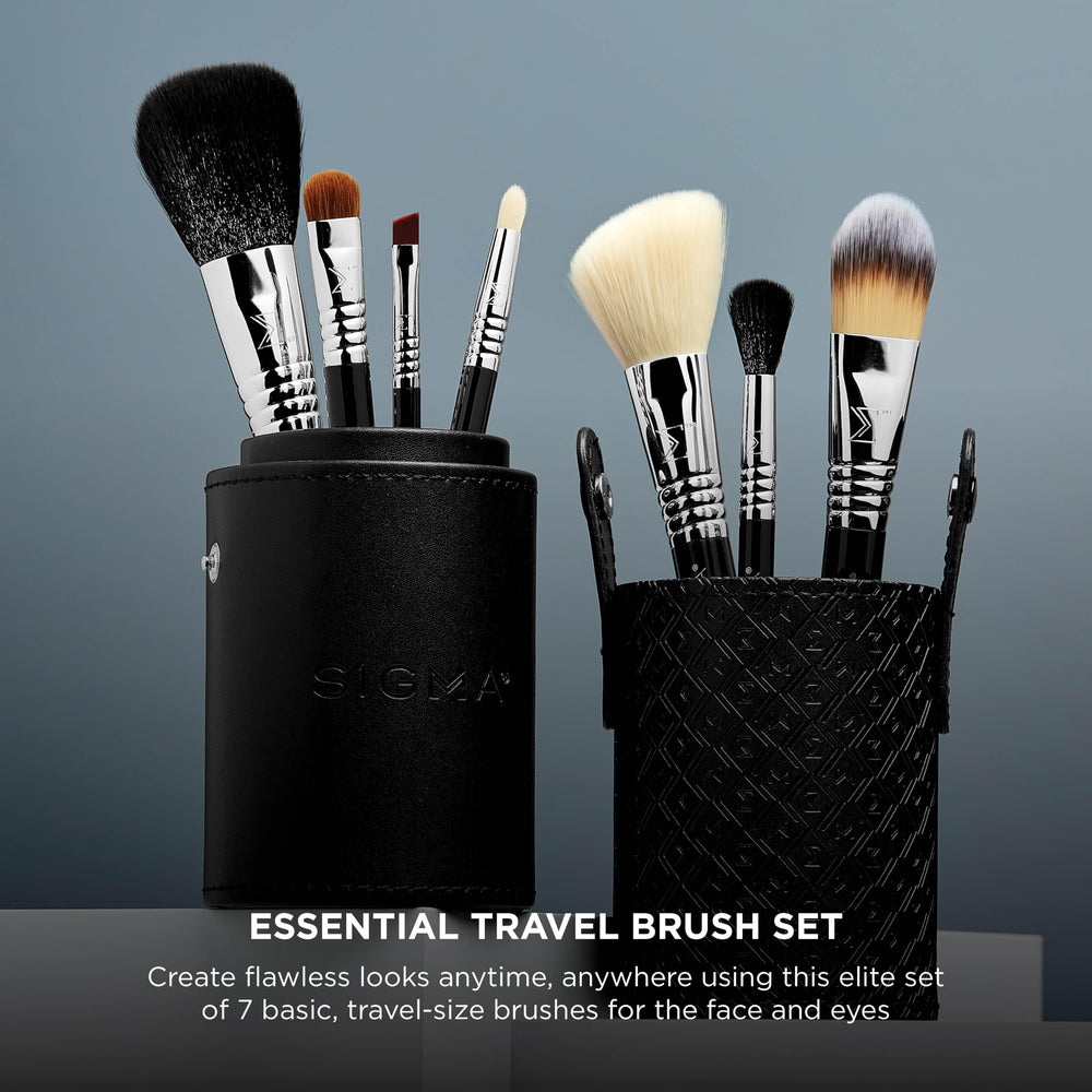 Sigma Beauty seven brushes laid out showing included tools for face and eye versatility