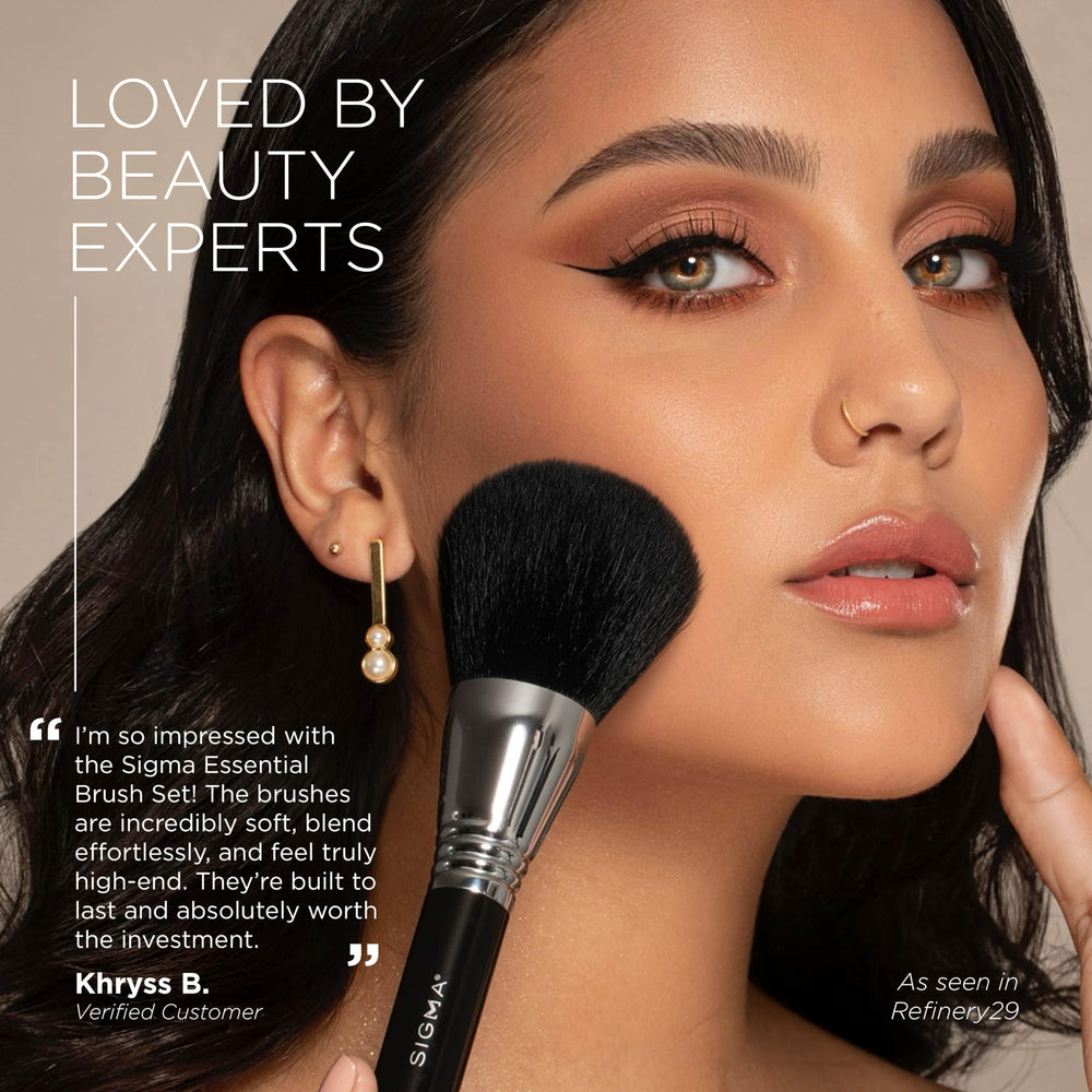 SIGMA BEAUTY face brushes arranged to show tools for contouring and powder