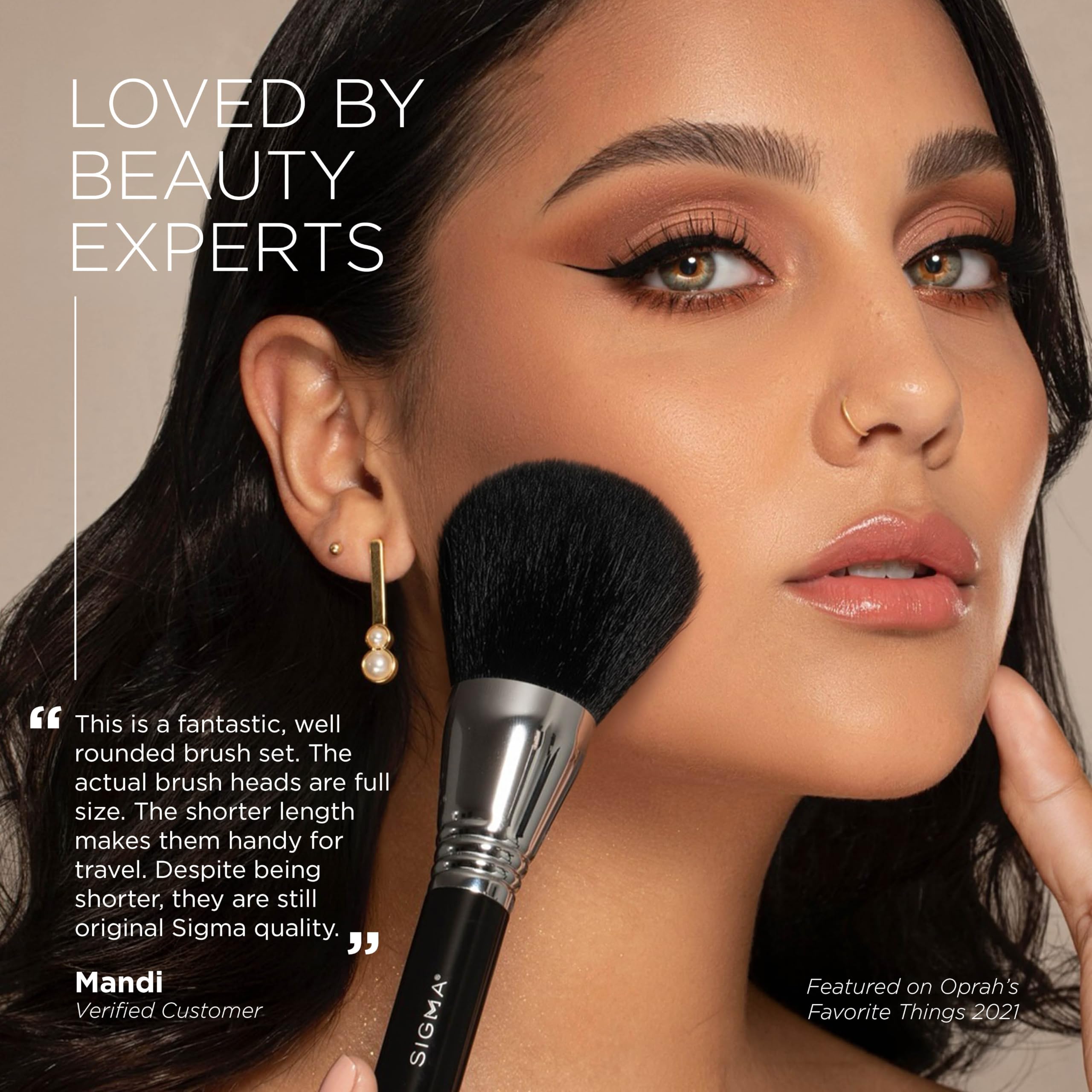 Sigma Beauty synthetic fiber texture close-up showing smooth product pickup and blend