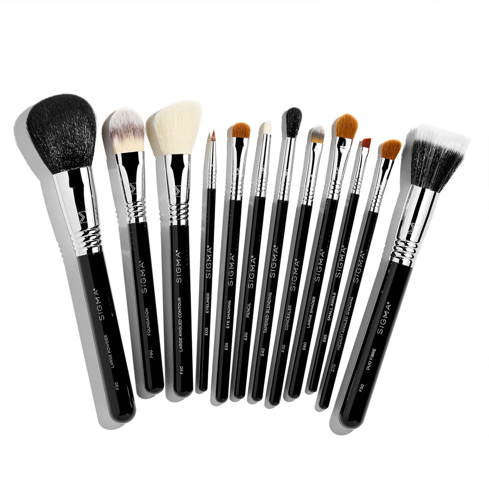 SIGMA BEAUTY front view of the 12-piece set showing complete kit benefits