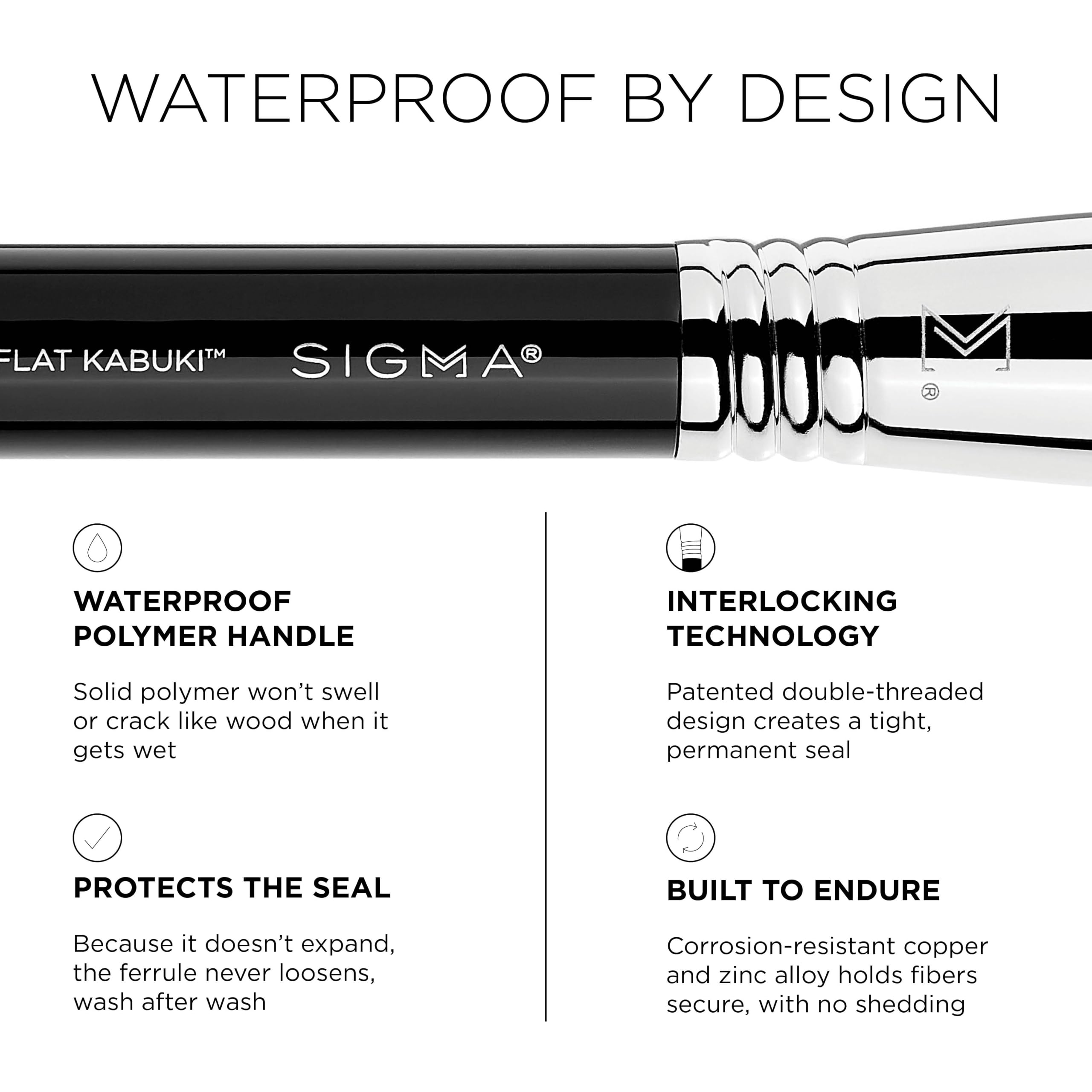 SIGMA BEAUTY hand holding a brush to show full-size scale and comfortable grip