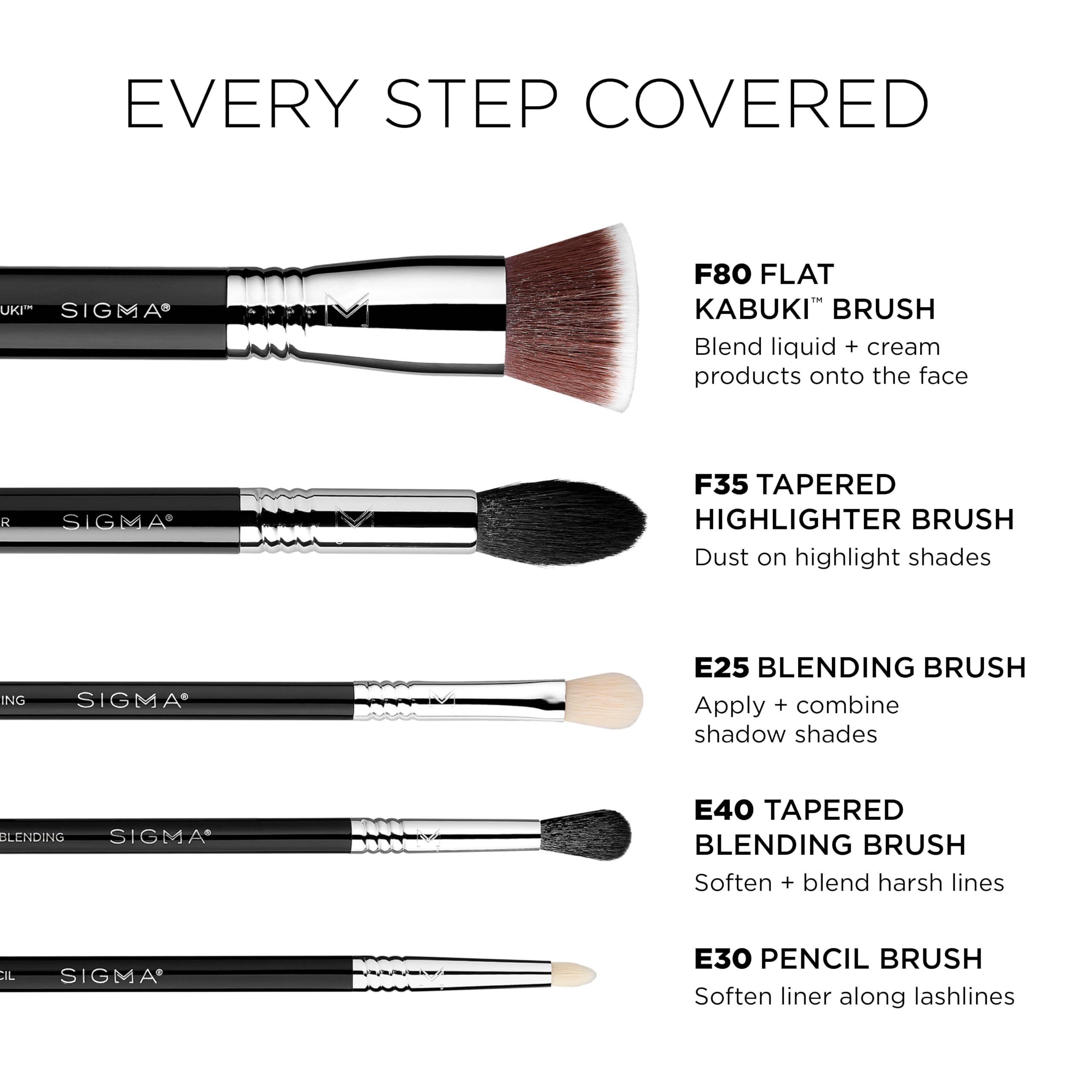SIGMA BEAUTY highlighter brush stroked on skin for precise luminous placement