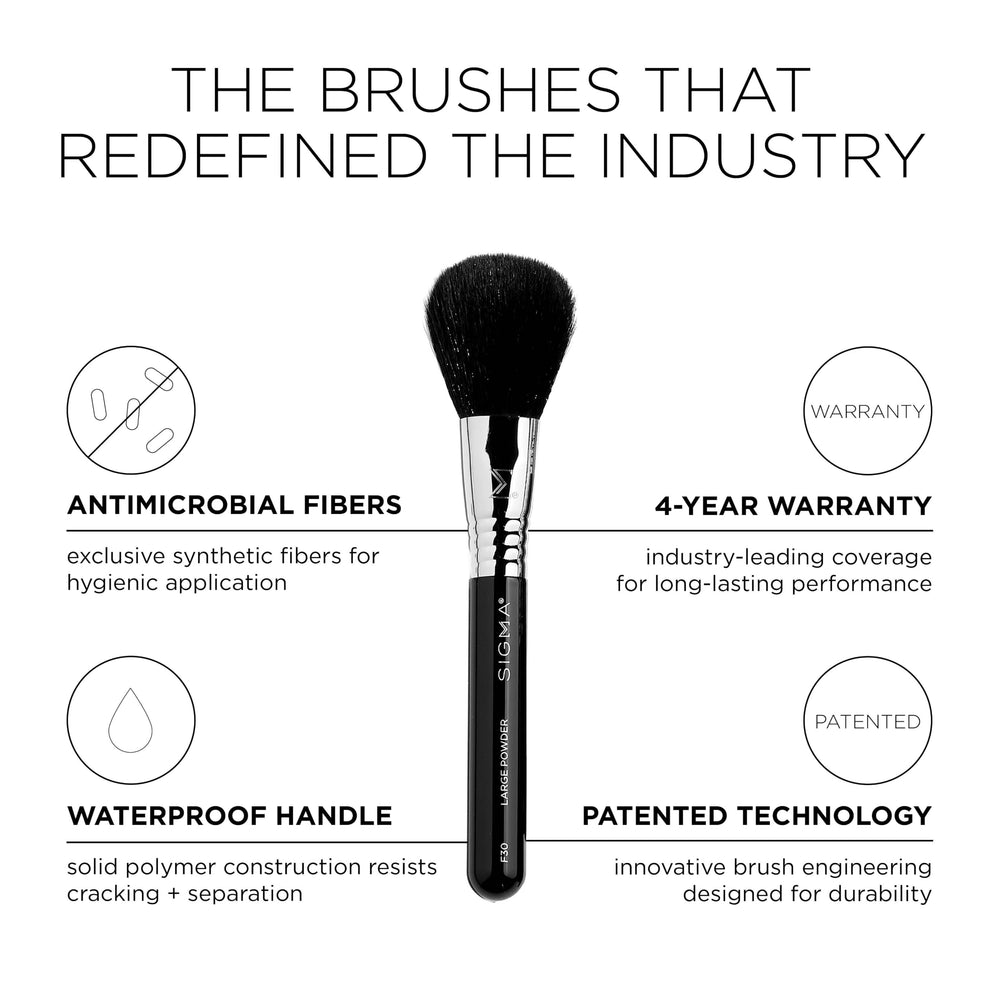 Sigma Beauty brushes secured inside compact carrying case for travel-ready organization