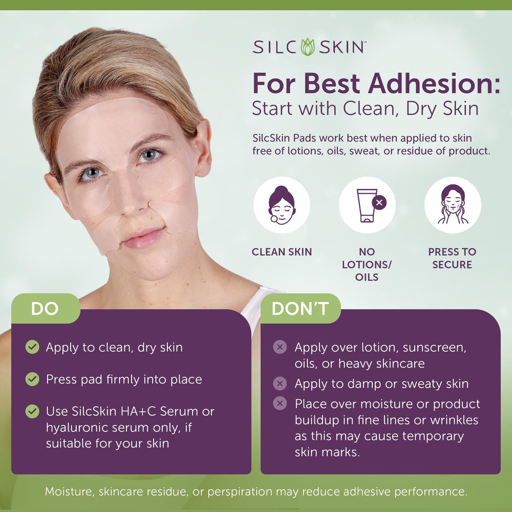 Silc Skin pads applied under-eye demonstrating comfortable fit