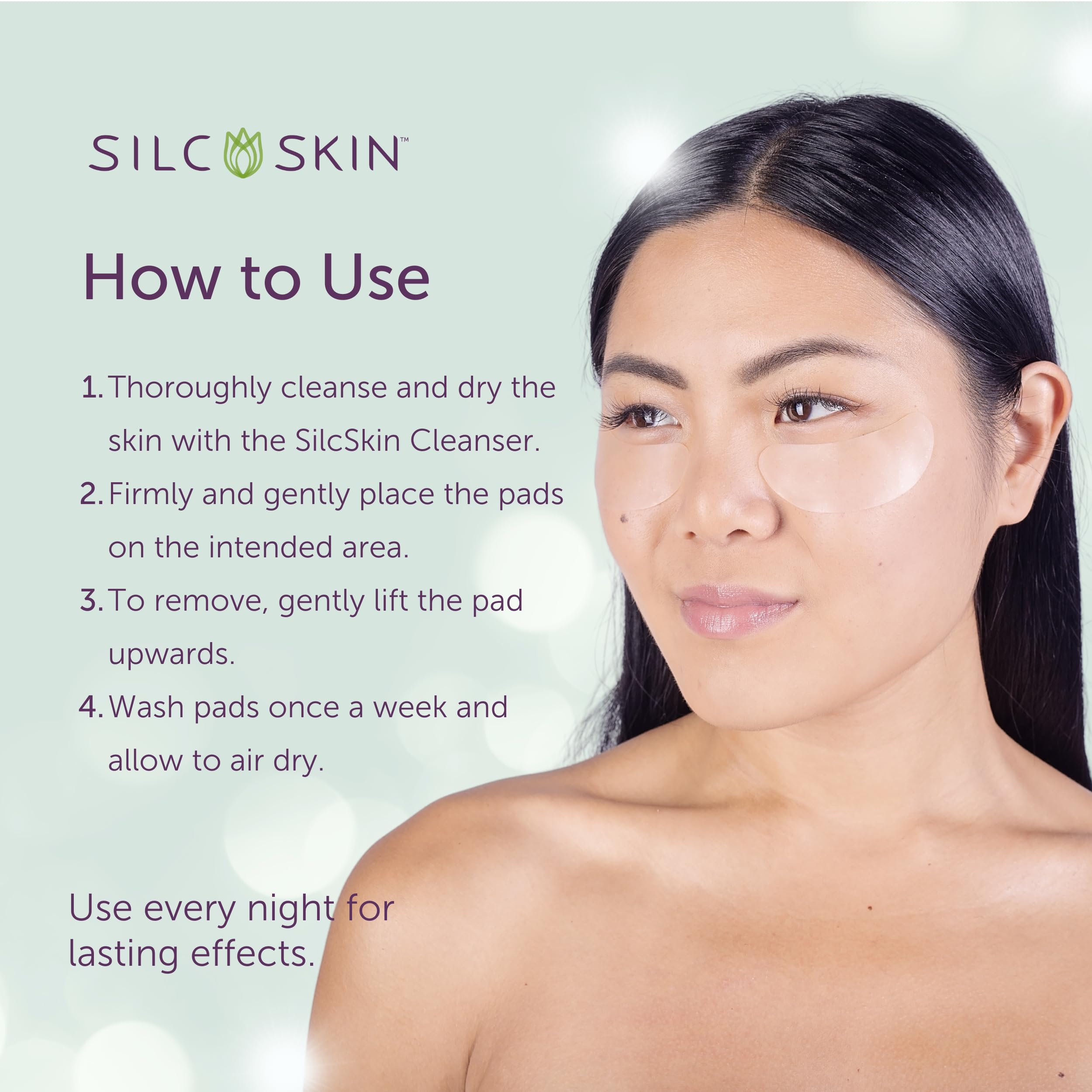 Silc Skin peeling pad from liner for easy application guidance