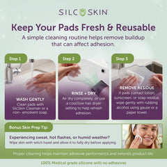 Silc Skin pad placed over serum demonstrating enhanced absorption benefit
