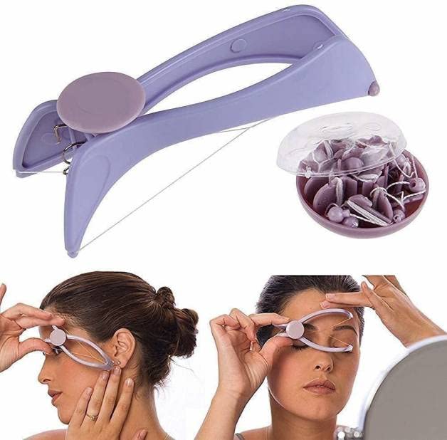 Sildne in-hand usage demonstrating single-handed threading for precise grooming benefit