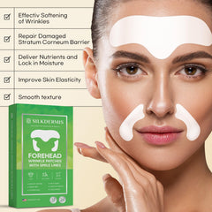 SILKDERMIS patch applied on forehead illustrating discreet smoothing