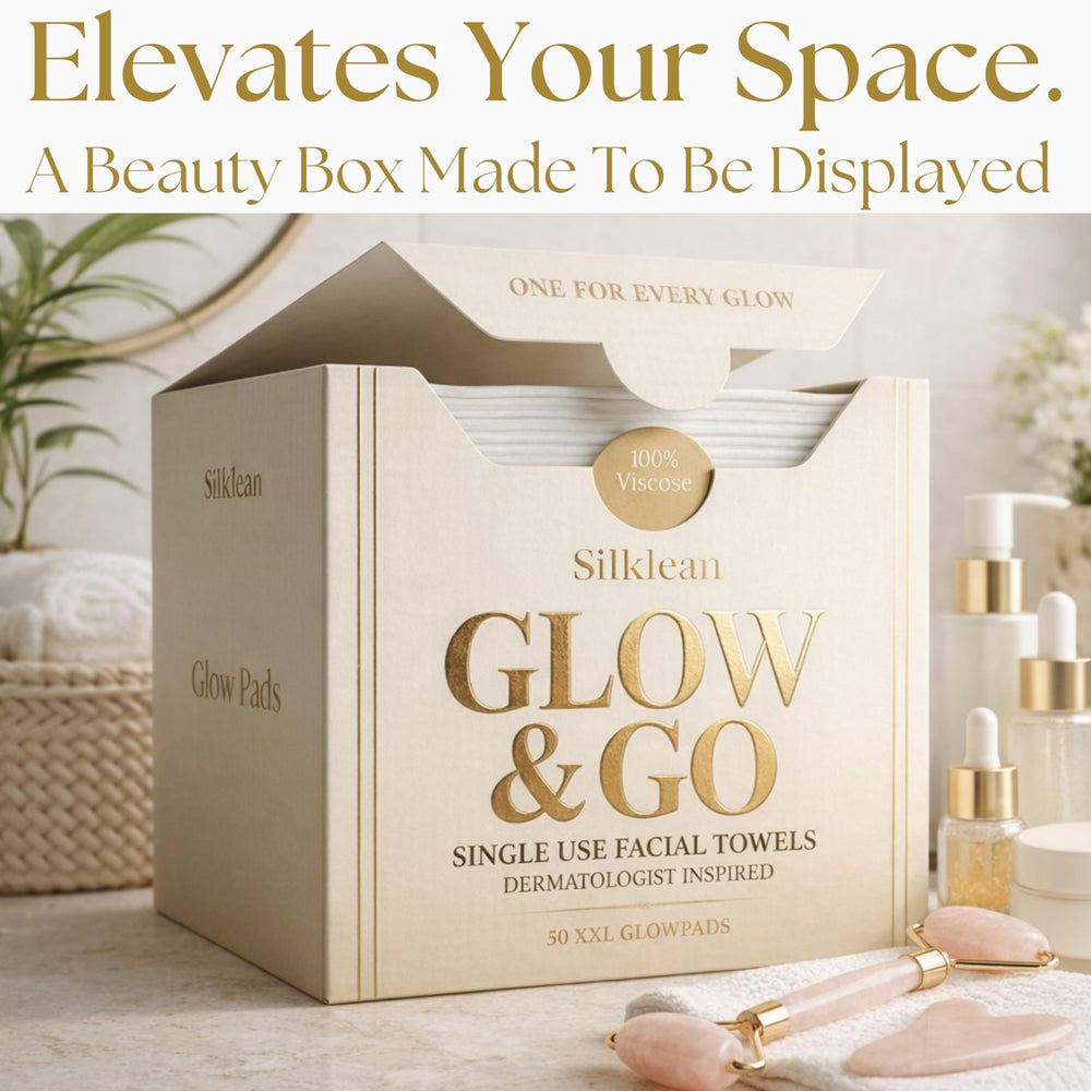 Silklean towel on bathroom vanity in lifestyle scene promoting daily use