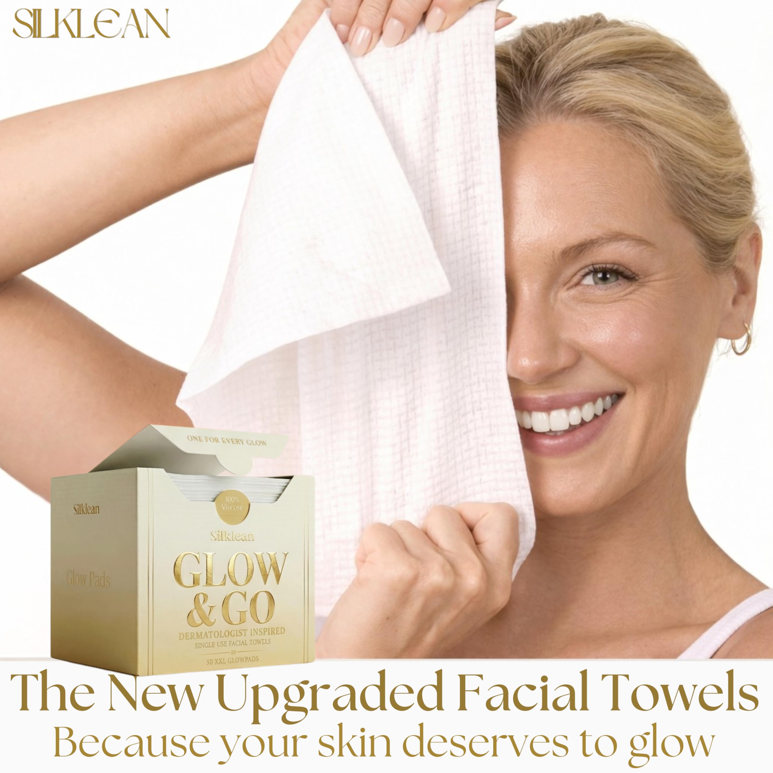 Silklean single towel laid flat to show full 10 by 15 inch coverage