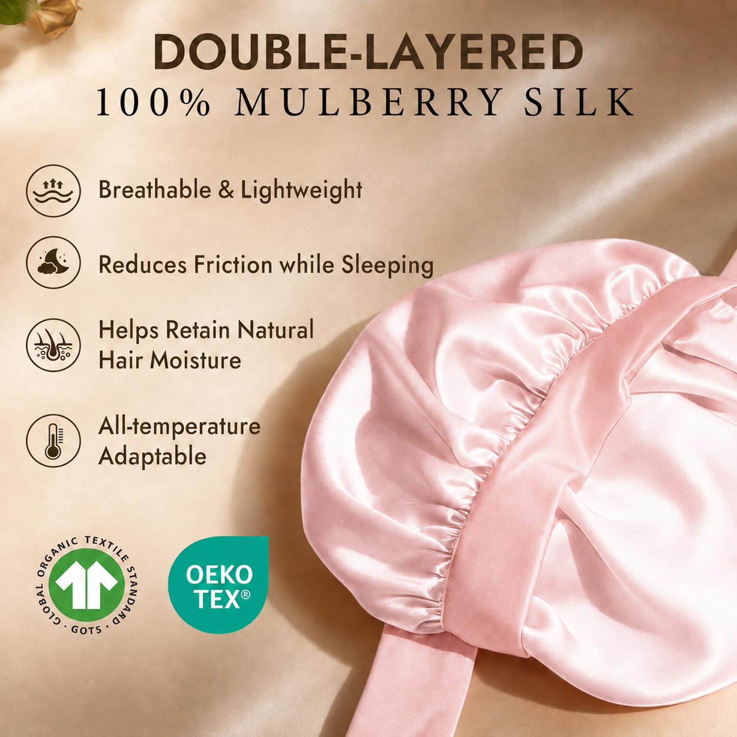 SilkSilky close-up of mulberry silk weave highlighting smooth texture benefit
