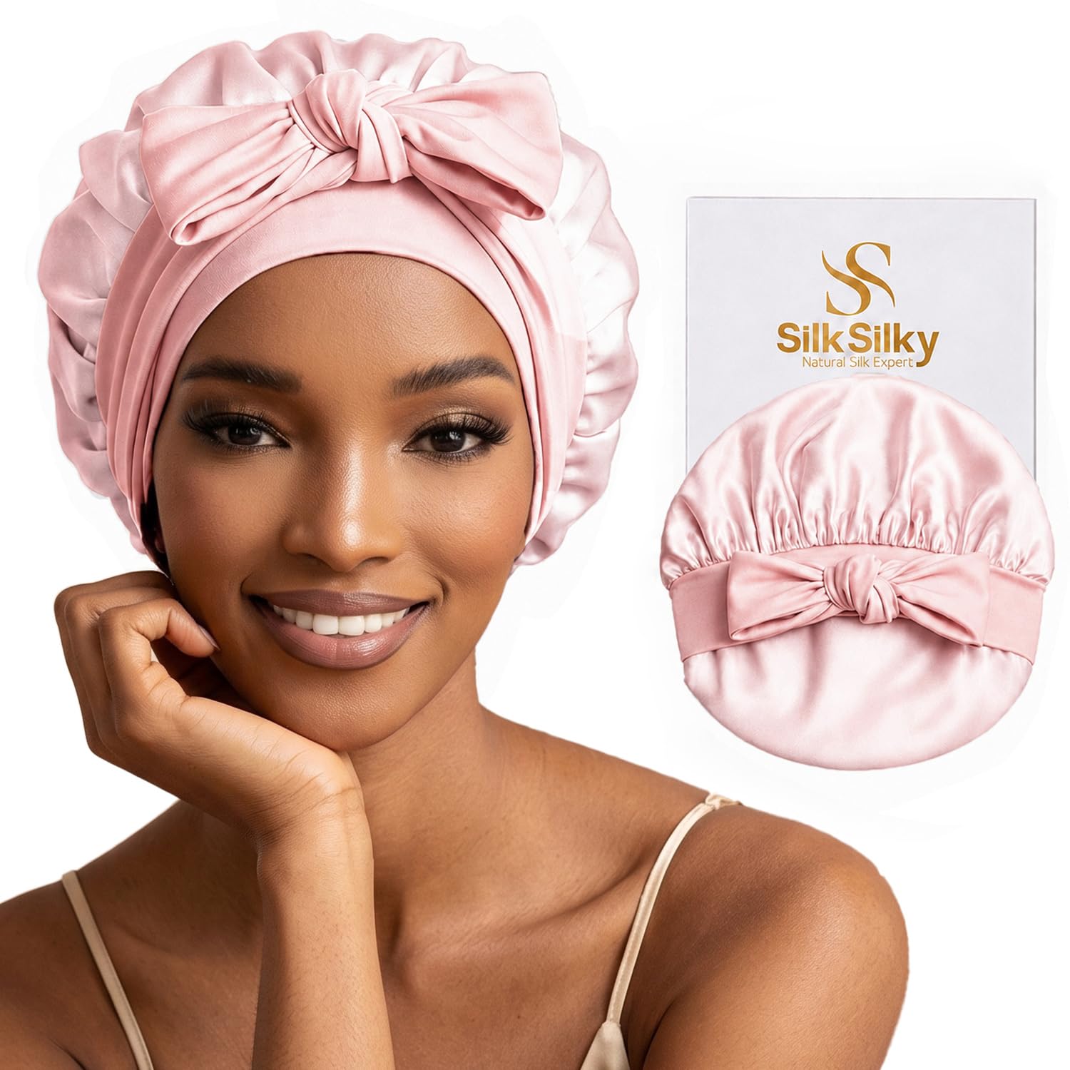 SilkSilky front view bonnet showing elegant light-pink finish and protection