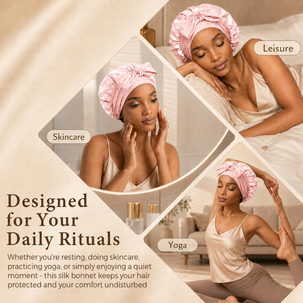 SilkSilky lifestyle shot of woman relaxed at home preserving hair health