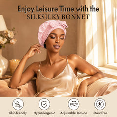 SilkSilky roomy interior holding long hair for reduced tangles and frizz