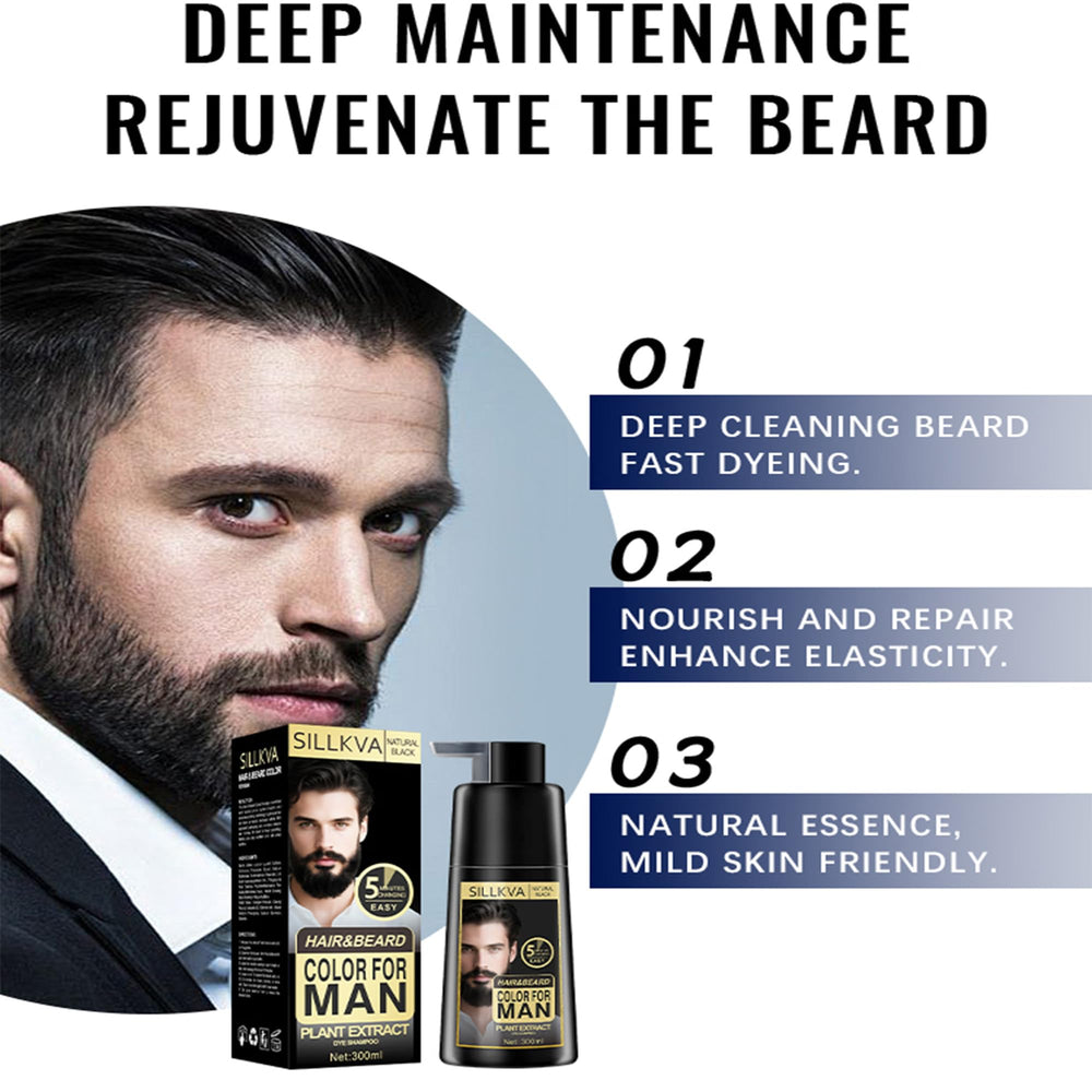 SILLKVA applied to beard in hand for quick, mix-free coloring