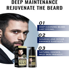 SILLKVA applied to beard in hand for quick, mix-free coloring