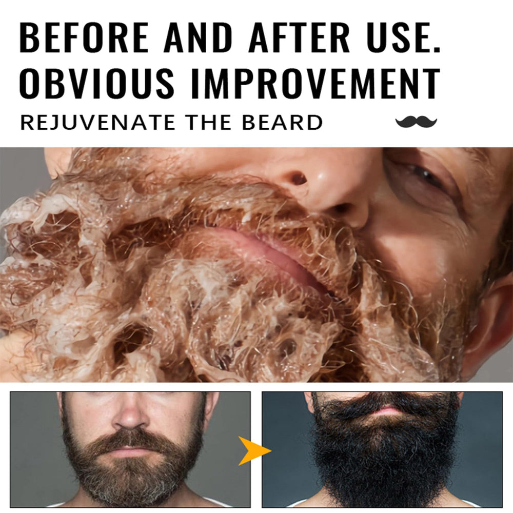 SILLKVA before and after beard comparison showing gray coverage