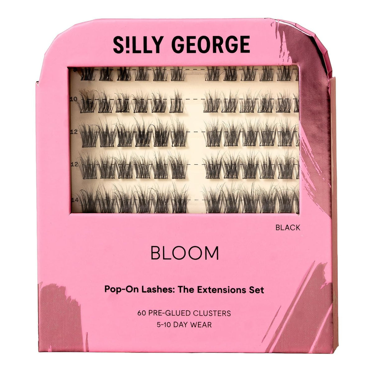 Silly George front packaging showing 60 pre-glued clusters and benefits