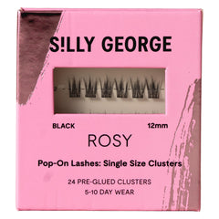 Silly George front packaging showing 24 pre-glued Pop-On Singles for quick application