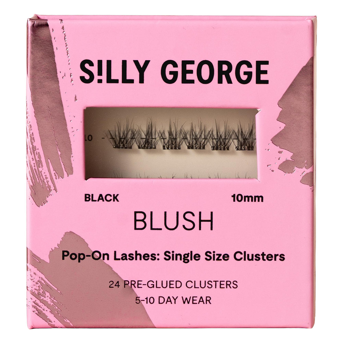 Silly George front packaging showing 24 pre-glued clusters and clear labeling benefit quick restock