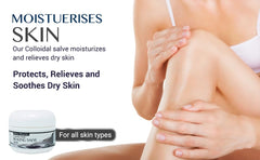 Silver Miracles salve applied to skin to soothe and comfort a tattoo