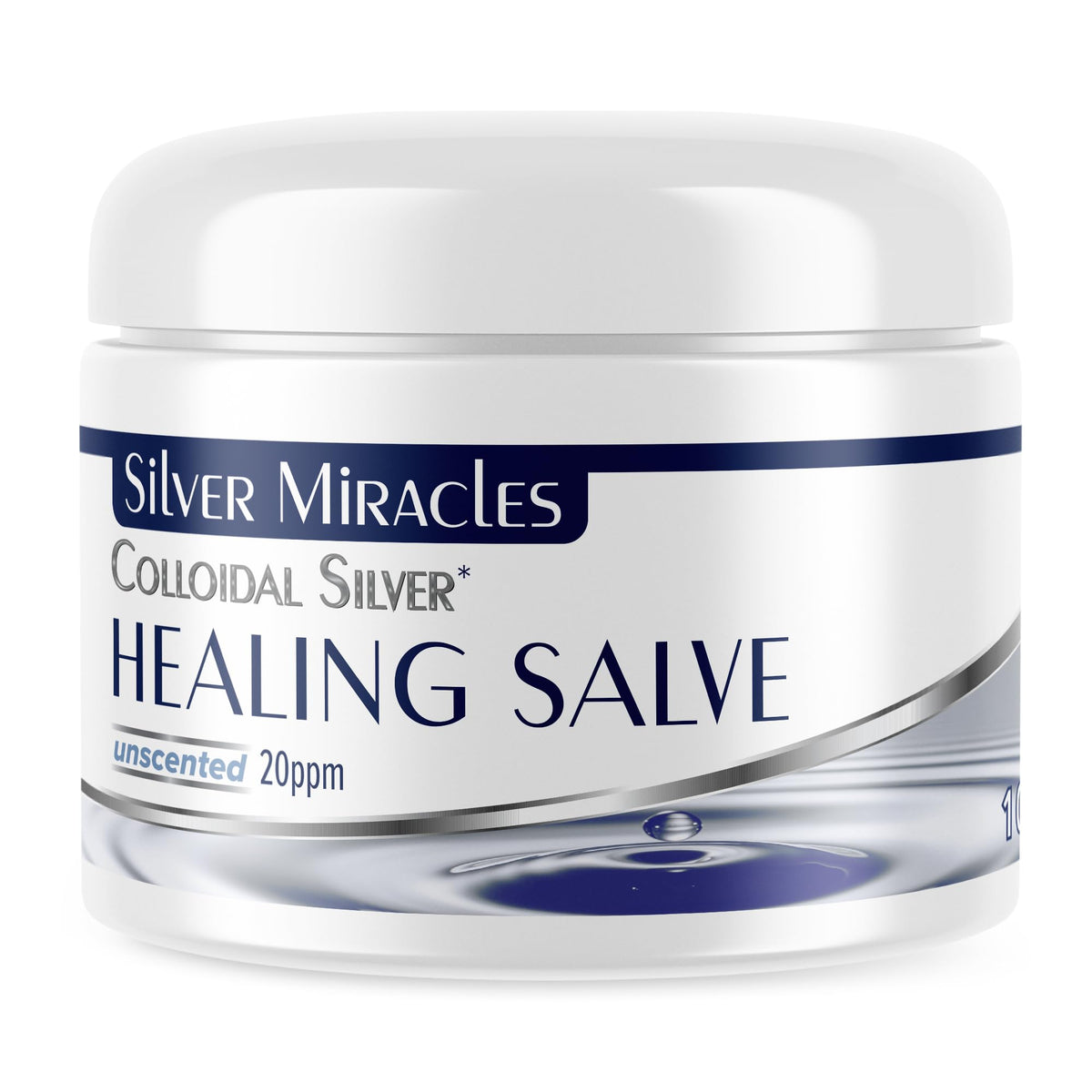 Silver Miracles front jar showing clean packaging and benefit of gentle care