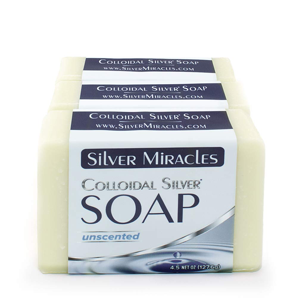 Silver Miracles front packaging showing three boxed soap bars and benefits