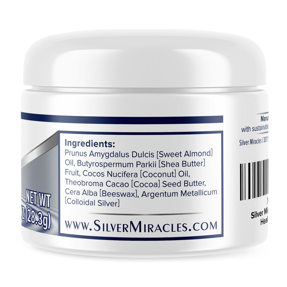 Silver Miracles ingredients display of butters and oils for rich moisturization