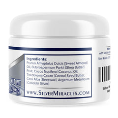 Silver Miracles ingredients display of butters and oils for rich moisturization
