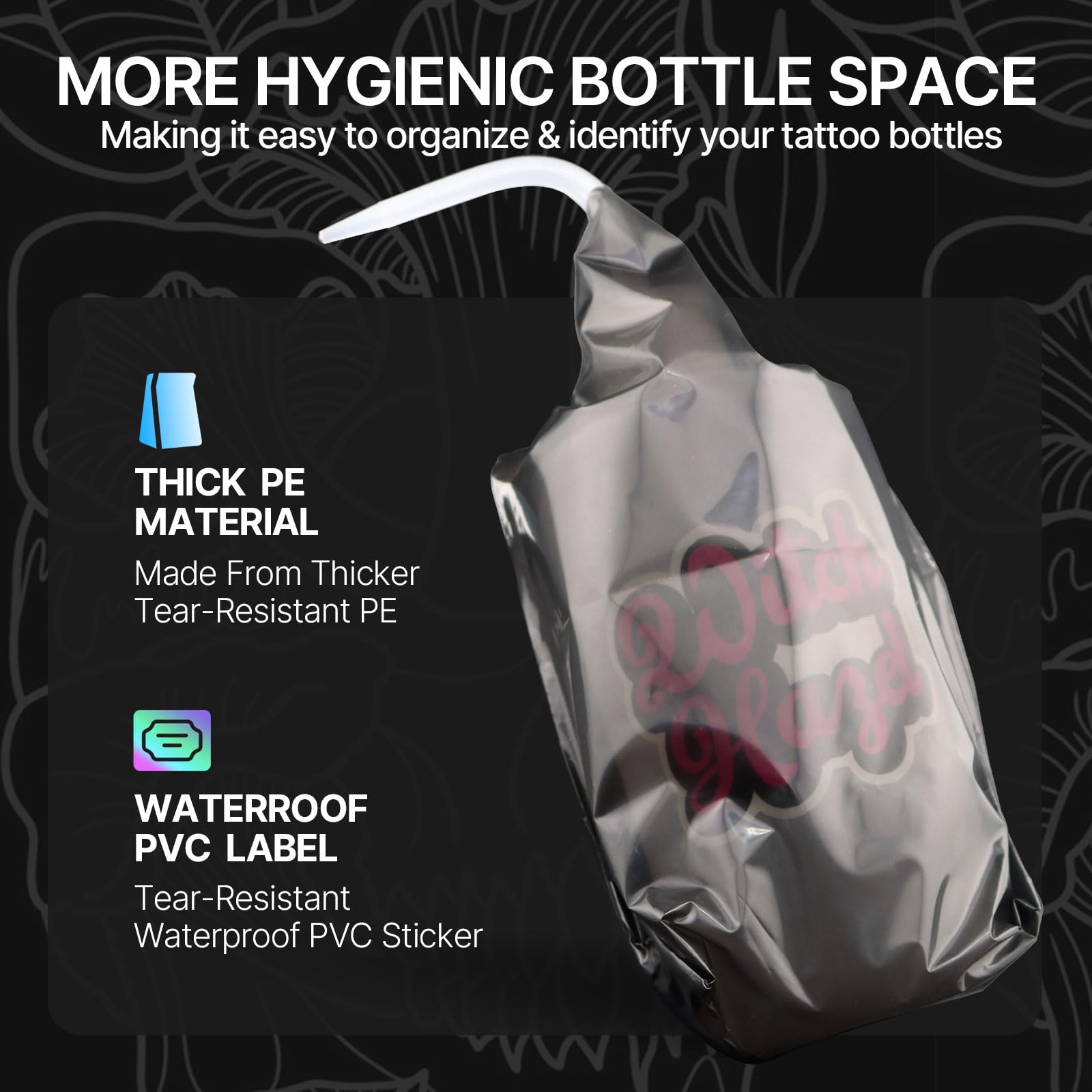 SILVERHORSE bags in a tattoo studio scene demonstrating tidy, hygienic workspace