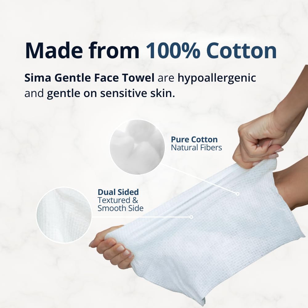 SIMA towel against dark fabric illustrating lint-free, residue-free finish