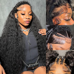 Simeider front view of 30-inch deep wave wig showing natural hairline and volume