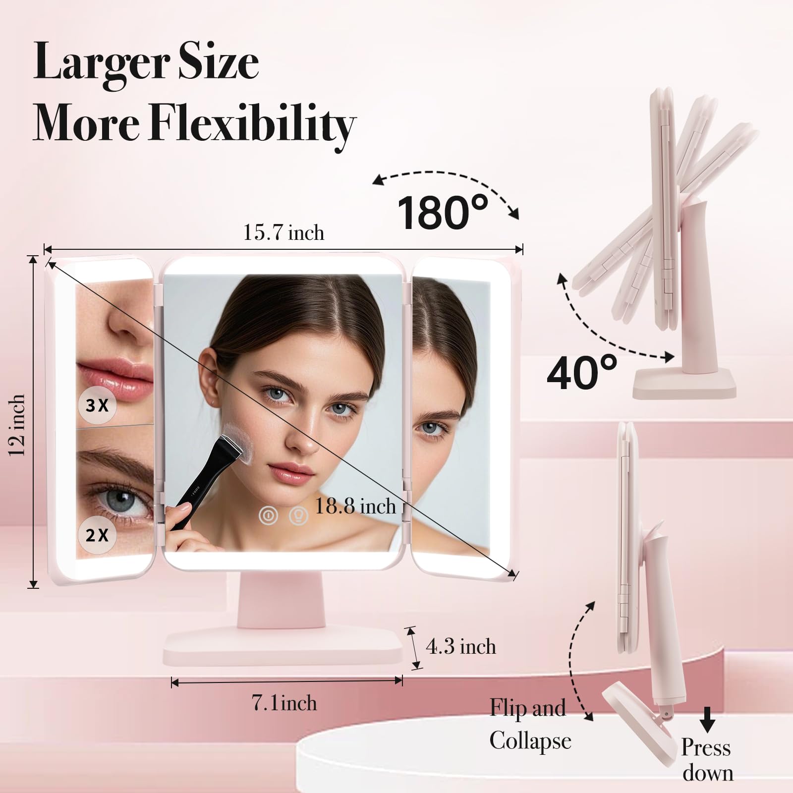 SIMETRA on a bathroom vanity delivering salon-quality lighting at home