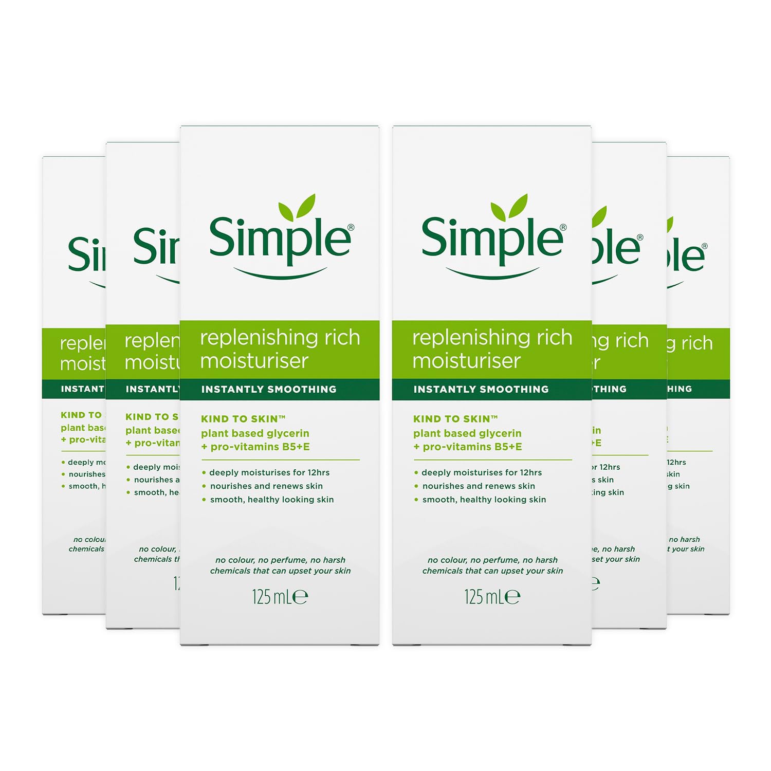 Simple replenishing rich front packaging showing jar and label, clear product information benefit