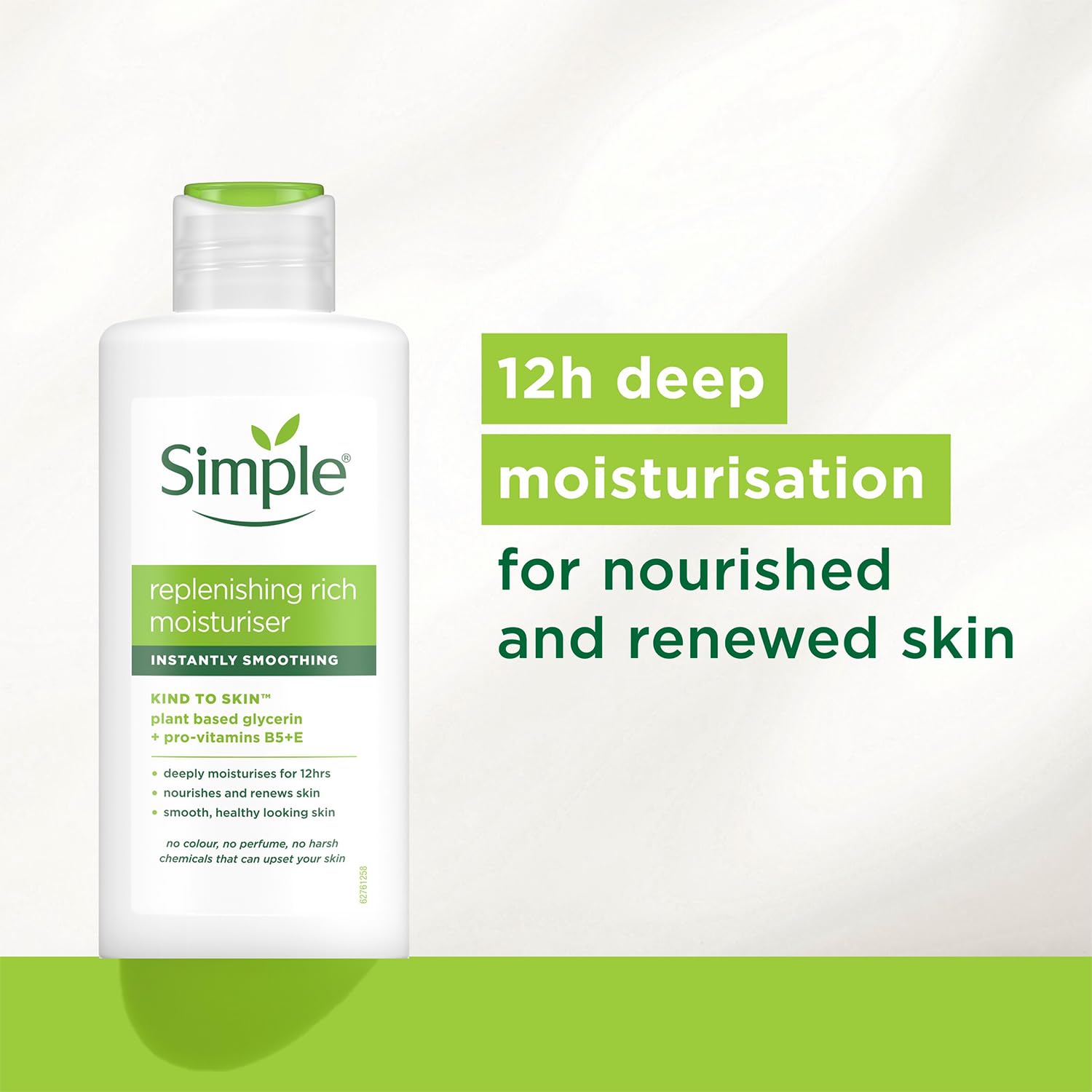Simple replenishing rich paired with sunscreen showing compatible layering and UV filter benefit