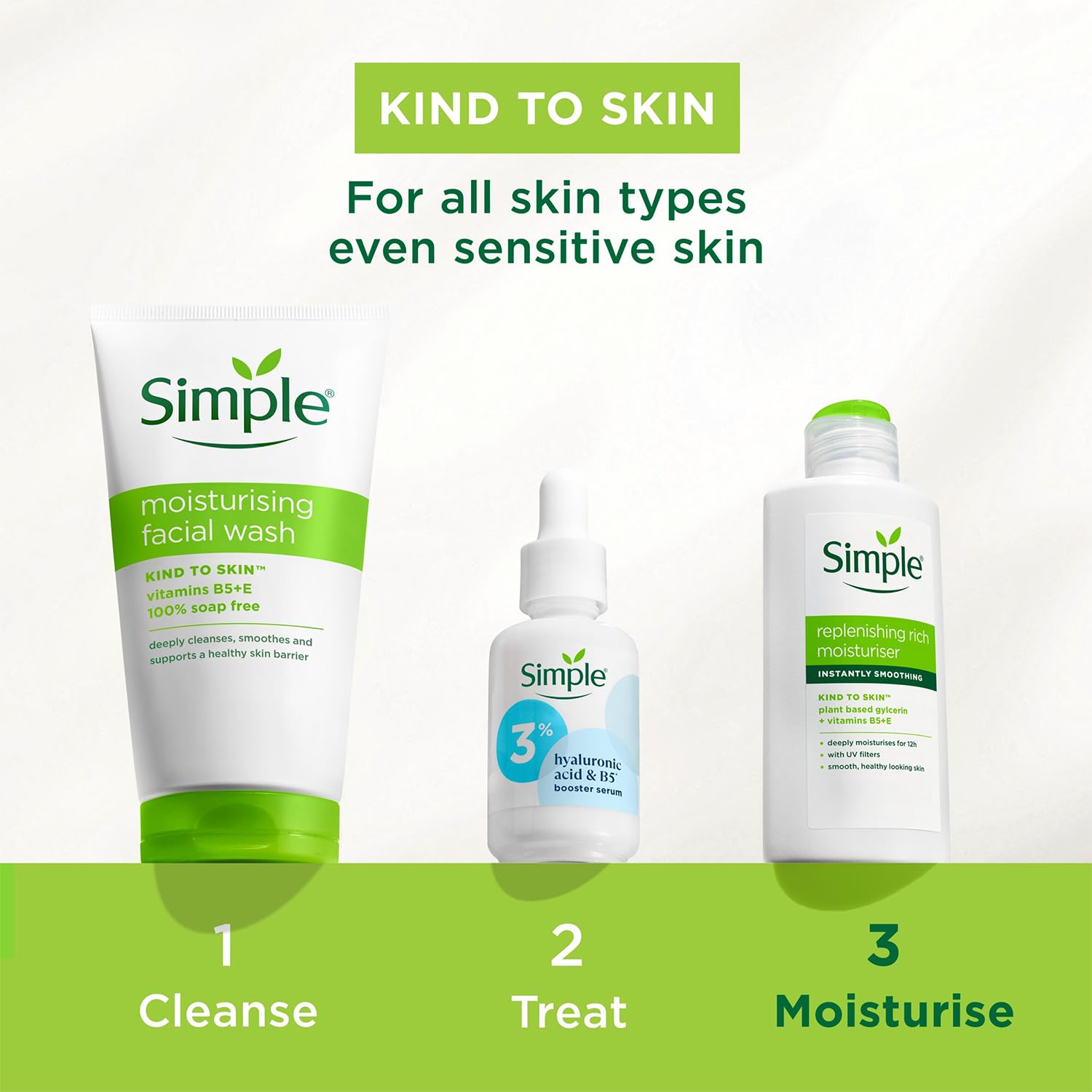 Simple replenishing rich with serum routine showing layerability and hydration boost benefit