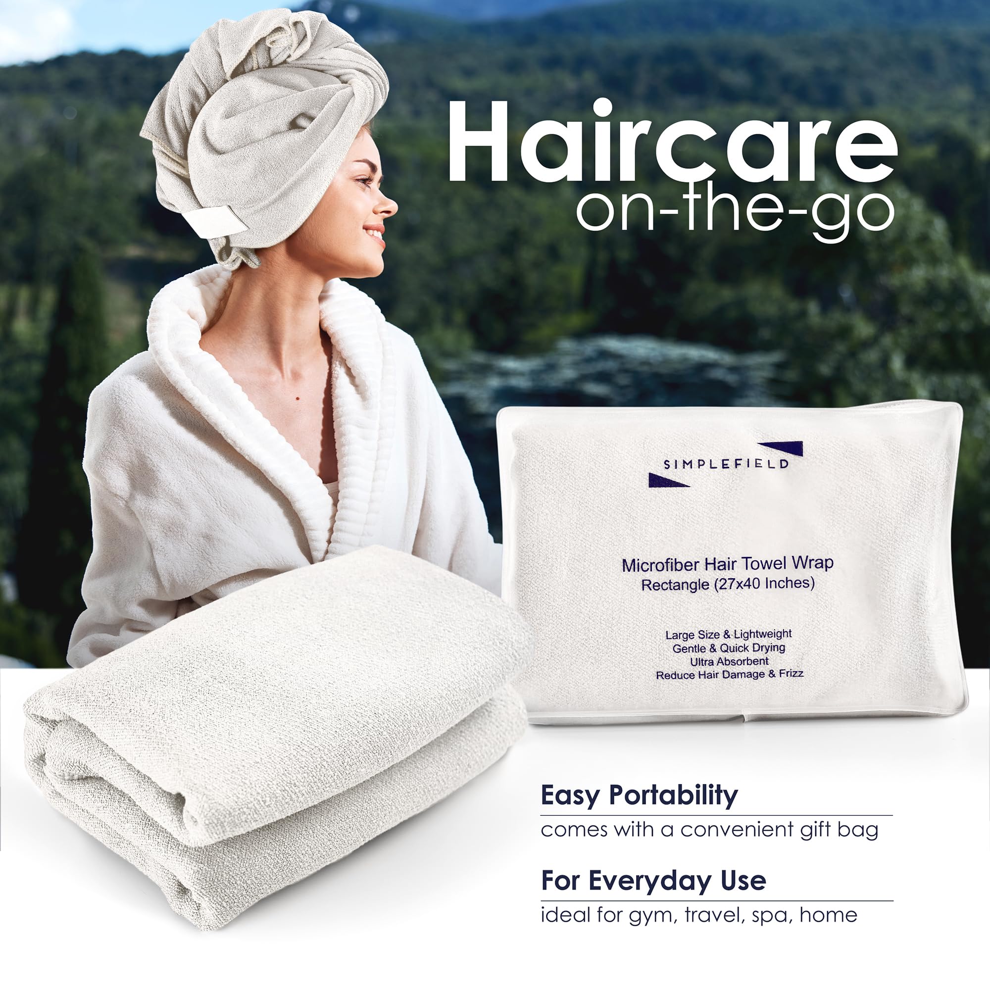 SimpleField carry bag with towel packed for travel convenience and cleanliness