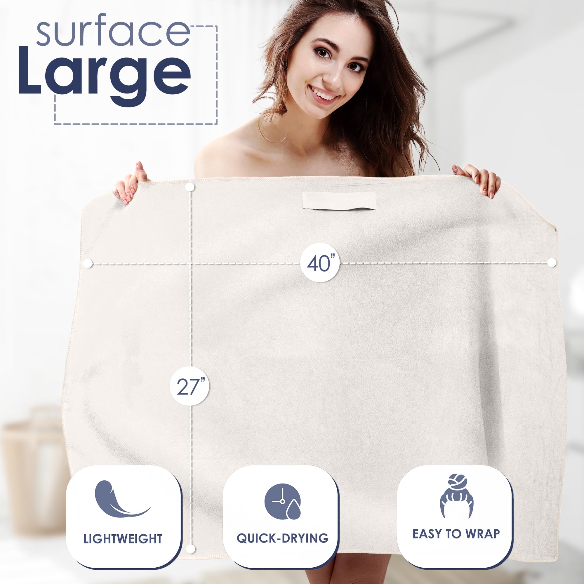 SimpleField microfiber texture close-up highlighting fast absorbency benefit